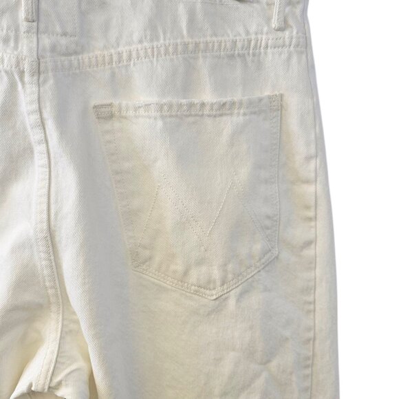 MOTHER Superior The Full Pipe Ankle Jeans in Picket Fence White, High Rise, 32 - Picture 12 of 13